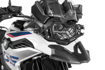 Stainless steel black headlight protector with quick release fastener for BMW F850GS / F800GS (2024-)/ F750GS *OFFROAD USE ONLY*