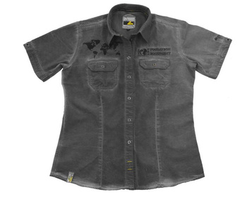 Short sleeved "1990" blouse women, grey, size M