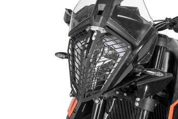 Headlamp guard, aluminium, with quick release fastener for KTM 890 Adventure / 890 Adventure R / 790 Adventure / 790 Adventure R/ 390 Adventure *OFFRO