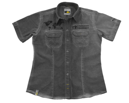 Short sleeved "1990" blouse women, grey