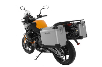 ZEGA Pro aluminium pannier system "And-S" 45/45 liter with steel rack black for Kawasaki Versys 650 (2010-2014)