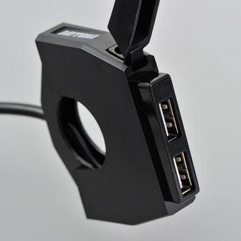 Daytona USB socket "Slim" double, for 22.2 and 25.4 mm handlebars