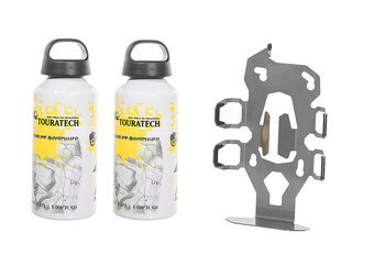 ZEGA Pro2 accessory holder "bottle holder" double with 2x Touratech aluminum bottle 0.6 litres