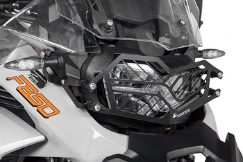 Stainless steel black headlight protector with quick release fastener for BMW F900GS Adventure/ F850GS Adventure *OFFROAD USE ONLY*