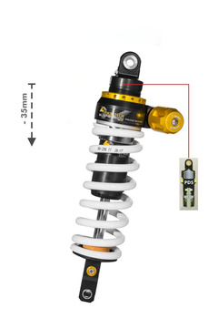 Touratech Suspension lowering shock (-35 mm) for Yamaha 700 Tenere from 2019 Type Explore HP/PDS