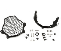 Stainless steel black headlight protector with quick release fasteners, black bracket, for KTM 1050 Adventure/ 1090 Adventure/ 1190 Adventure/ 1190 Ad