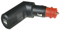 Double USB charger, adjustable, 12V / 5V, 2 x 2.5A for cigarette lighter and motorcycle socket
